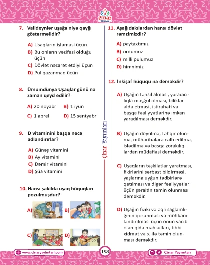 4-cü sinif Bütün Fənlər Sual Dünyası